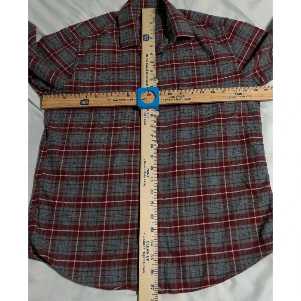 UNTUCKit Cabero Flannel Shirt Mens Medium Slim Fit‎ Red Gray Plaid Button Up...